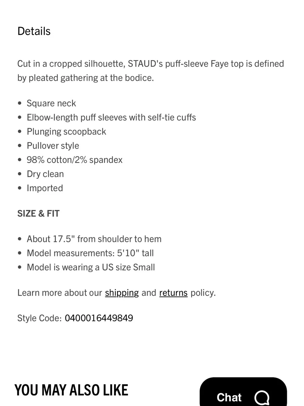 STAUD Faye Puff Sleeve Top Coral
